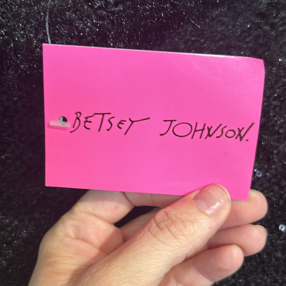 NWT Betsey Johnson Black Soft Cowl neck Fringe Shrug Poncho - Picture 6 of 6